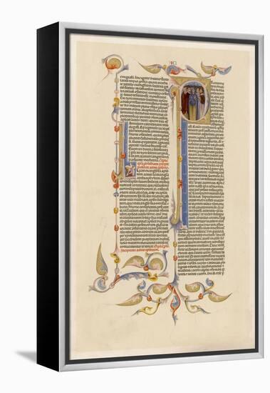 Page from a 14th Century Italian Bible-null-Framed Stretched Canvas