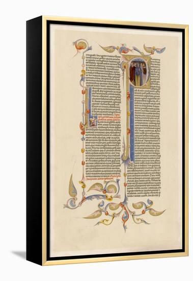 Page from a 14th Century Italian Bible-null-Framed Stretched Canvas