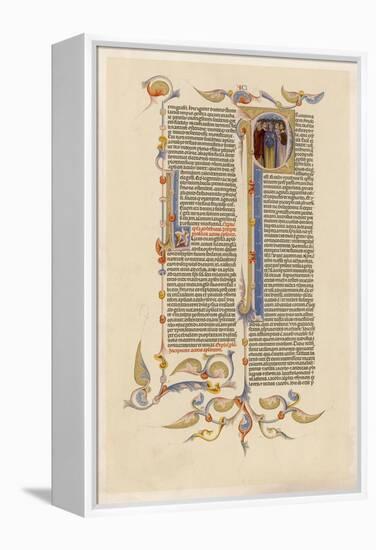 Page from a 14th Century Italian Bible-null-Framed Stretched Canvas