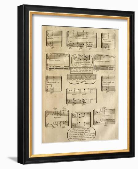 Page from a Didactic Treatise on the Study of the Music Dictation-Francois Couperin-Framed Giclee Print