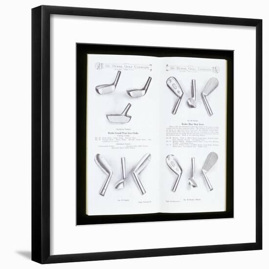 Page from a golf equipment catalogue, c1920-c1960-Unknown-Framed Giclee Print