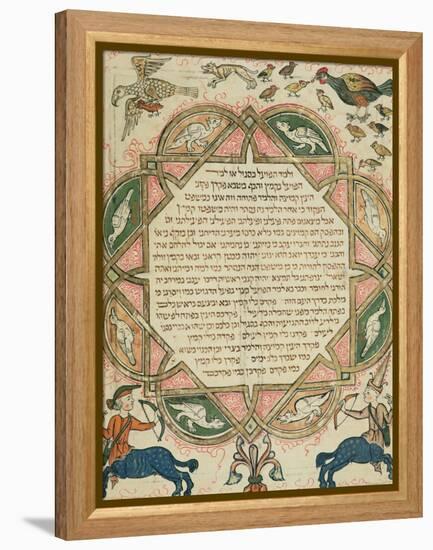 Page from a Hebrew Bible Depicting Domestic Animals and Centaurs, 1299-Joseph Asarfati-Framed Premier Image Canvas