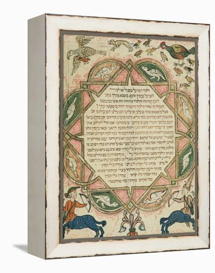 Page from a Hebrew Bible Depicting Domestic Animals and Centaurs, 1299-Joseph Asarfati-Framed Premier Image Canvas
