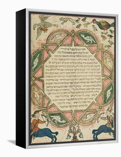 Page from a Hebrew Bible Depicting Domestic Animals and Centaurs, 1299-Joseph Asarfati-Framed Premier Image Canvas