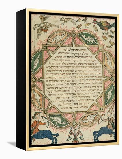 Page from a Hebrew Bible Depicting Domestic Animals and Centaurs, 1299-Joseph Asarfati-Framed Premier Image Canvas