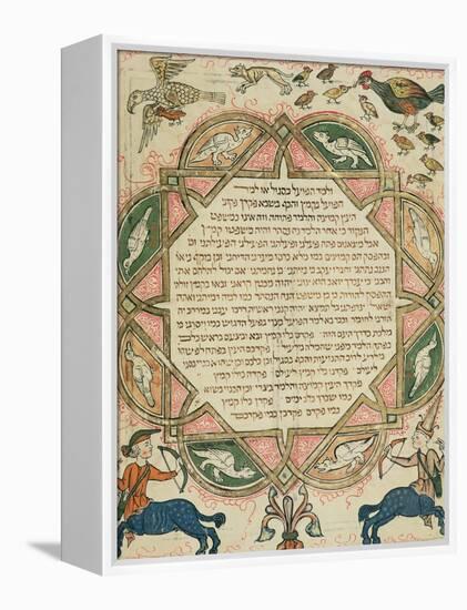 Page from a Hebrew Bible Depicting Domestic Animals and Centaurs, 1299-Joseph Asarfati-Framed Premier Image Canvas