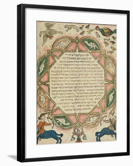 Page from a Hebrew Bible Depicting Domestic Animals and Centaurs, 1299-Joseph Asarfati-Framed Giclee Print