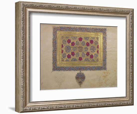 Page from a Koran Manuscript, Illuminated by Mohammad Ebn Aibak, Il-Khanid Period-null-Framed Giclee Print