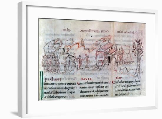 Page from a Psalter, First Half of 11th Century-null-Framed Giclee Print