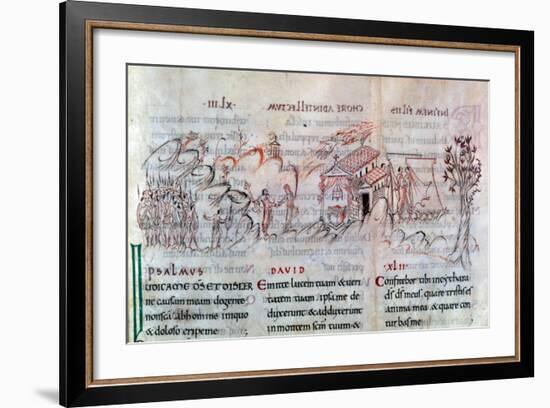 Page from a Psalter, First Half of 11th Century-null-Framed Giclee Print