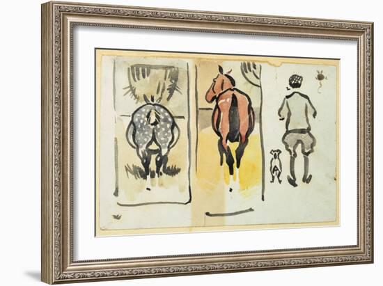 Page from a Scrapbook Containing 43 Sketches-Joseph Crawhall-Framed Giclee Print