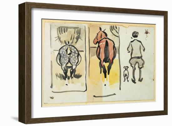 Page from a Scrapbook Containing 43 Sketches-Joseph Crawhall-Framed Giclee Print