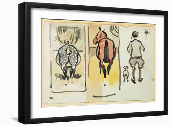 Page from a Scrapbook Containing 43 Sketches-Joseph Crawhall-Framed Giclee Print