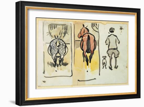 Page from a Scrapbook Containing 43 Sketches-Joseph Crawhall-Framed Giclee Print