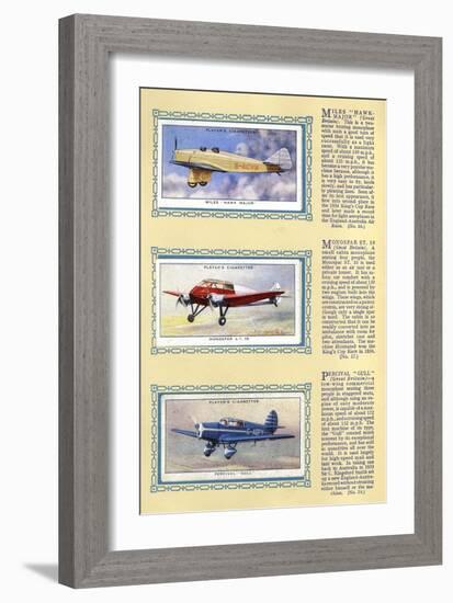 Page from an Album of Aeroplanes (Civil) for Cigarette Cards-null-Framed Art Print