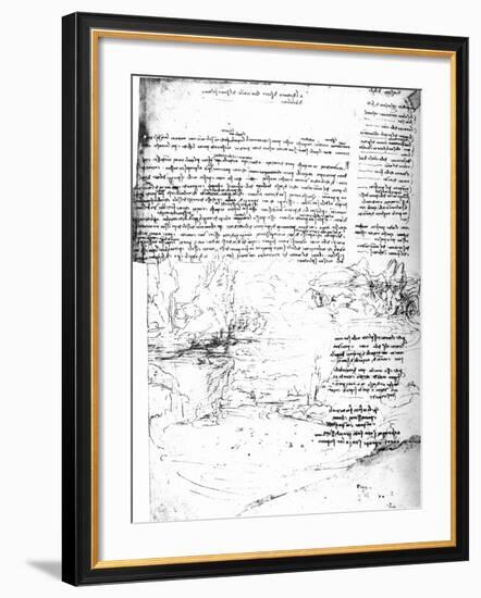 Page from Da Vinci's Notebook-Leonardo da Vinci-Framed Giclee Print