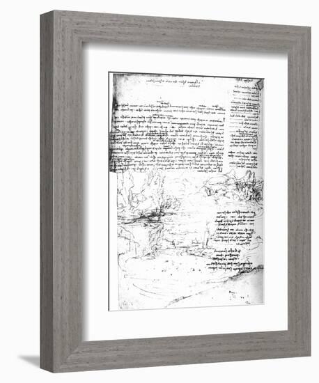 Page from Da Vinci's Notebook-Leonardo da Vinci-Framed Giclee Print