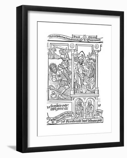 Page from the Biblia Pauperum, 15th Century-null-Framed Giclee Print