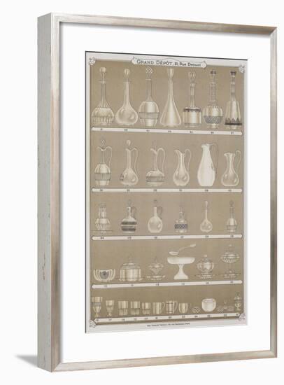 Page from the Catalogue of the Grand Depot De Porcelaines, Faiences Et Verreries-null-Framed Giclee Print