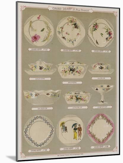 Page from the Catalogue of the Grand Depot De Porcelaines, Faiences Et Verreries-null-Mounted Giclee Print