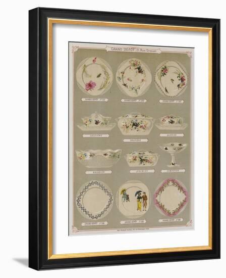 Page from the Catalogue of the Grand Depot De Porcelaines, Faiences Et Verreries-null-Framed Giclee Print