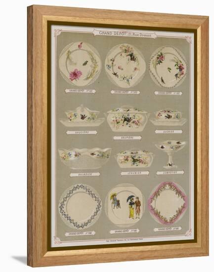 Page from the Catalogue of the Grand Depot De Porcelaines, Faiences Et Verreries-null-Framed Premier Image Canvas