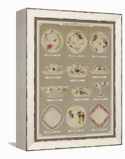 Page from the Catalogue of the Grand Depot De Porcelaines, Faiences Et Verreries-null-Framed Premier Image Canvas