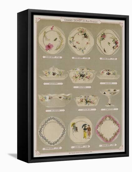 Page from the Catalogue of the Grand Depot De Porcelaines, Faiences Et Verreries-null-Framed Premier Image Canvas