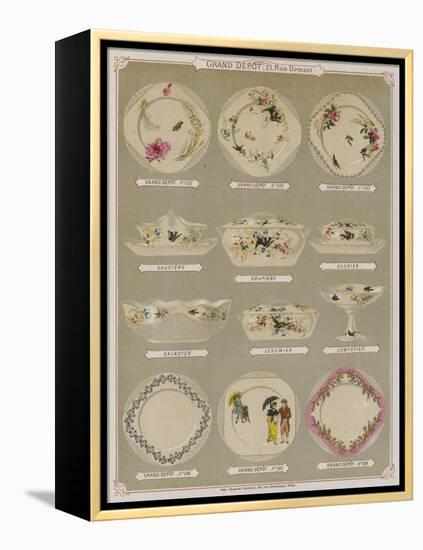 Page from the Catalogue of the Grand Depot De Porcelaines, Faiences Et Verreries-null-Framed Premier Image Canvas