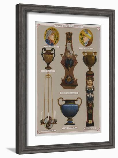 Page from the Catalogue of the Grand Depot De Porcelaines, Faiences Et Verreries-null-Framed Giclee Print