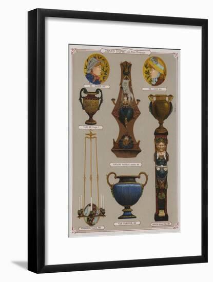 Page from the Catalogue of the Grand Depot De Porcelaines, Faiences Et Verreries-null-Framed Giclee Print