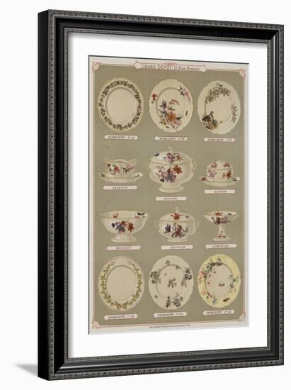 Page from the Catalogue of the Grand Depot De Porcelaines, Faiences Et Verreries-null-Framed Giclee Print