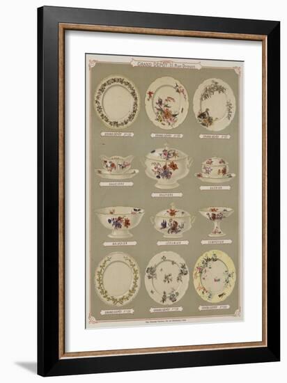 Page from the Catalogue of the Grand Depot De Porcelaines, Faiences Et Verreries-null-Framed Premium Giclee Print