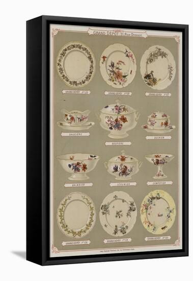 Page from the Catalogue of the Grand Depot De Porcelaines, Faiences Et Verreries-null-Framed Premier Image Canvas