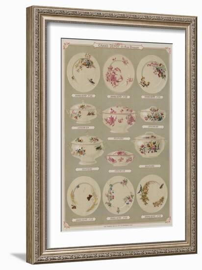 Page from the Catalogue of the Grand Depot De Porcelaines, Faiences Et Verreries-null-Framed Premium Giclee Print