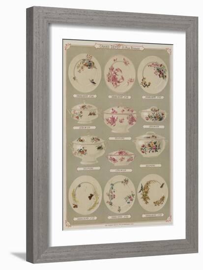 Page from the Catalogue of the Grand Depot De Porcelaines, Faiences Et Verreries-null-Framed Premium Giclee Print