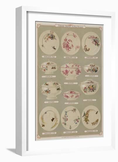 Page from the Catalogue of the Grand Depot De Porcelaines, Faiences Et Verreries-null-Framed Premium Giclee Print