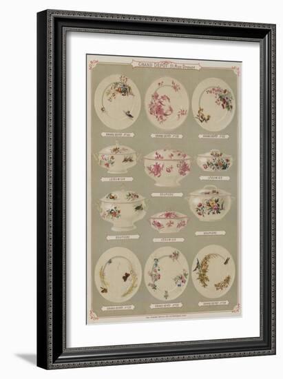 Page from the Catalogue of the Grand Depot De Porcelaines, Faiences Et Verreries-null-Framed Premium Giclee Print