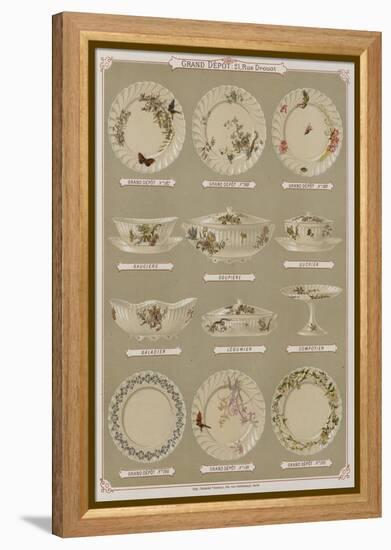 Page from the Catalogue of the Grand Depot De Porcelaines, Faiences Et Verreries-null-Framed Premier Image Canvas