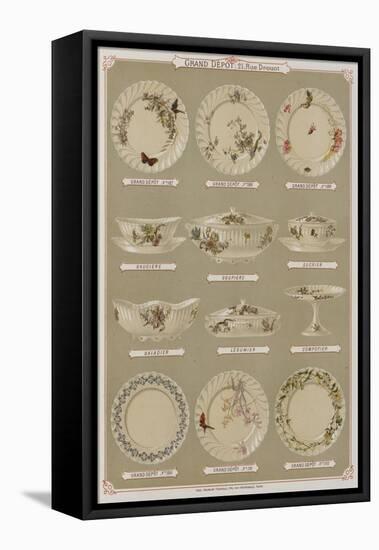 Page from the Catalogue of the Grand Depot De Porcelaines, Faiences Et Verreries-null-Framed Premier Image Canvas