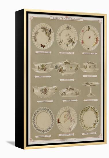 Page from the Catalogue of the Grand Depot De Porcelaines, Faiences Et Verreries-null-Framed Premier Image Canvas