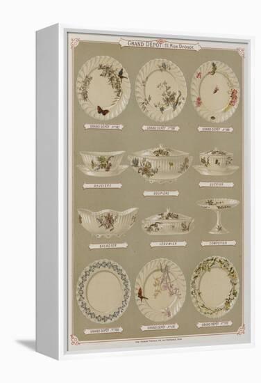 Page from the Catalogue of the Grand Depot De Porcelaines, Faiences Et Verreries-null-Framed Premier Image Canvas