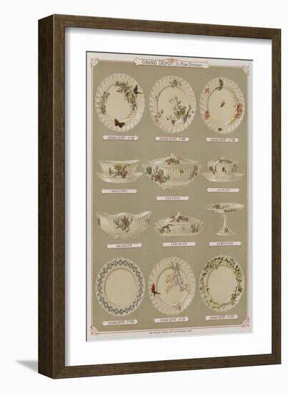 Page from the Catalogue of the Grand Depot De Porcelaines, Faiences Et Verreries-null-Framed Giclee Print