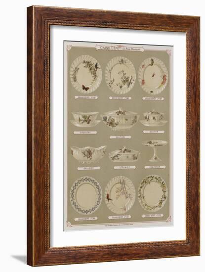 Page from the Catalogue of the Grand Depot De Porcelaines, Faiences Et Verreries-null-Framed Giclee Print