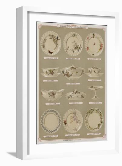 Page from the Catalogue of the Grand Depot De Porcelaines, Faiences Et Verreries-null-Framed Giclee Print