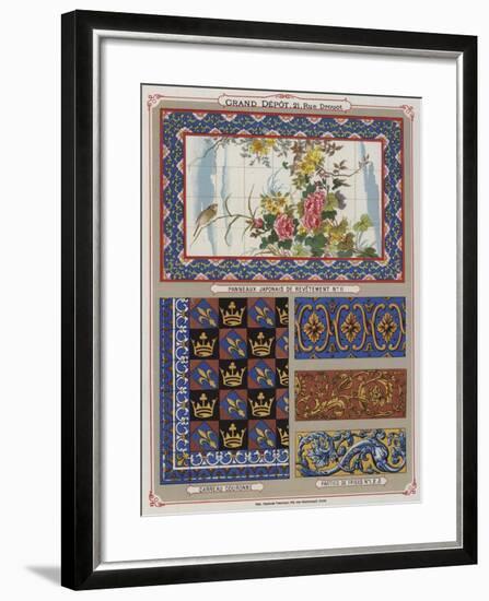Page from the Catalogue of the Grand Depot De Porcelaines, Faiences Et Verreries-null-Framed Giclee Print