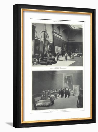 Page from the Figaro Illustré Showing the Hanging of the Salon Des Artistes Francais-null-Framed Giclee Print