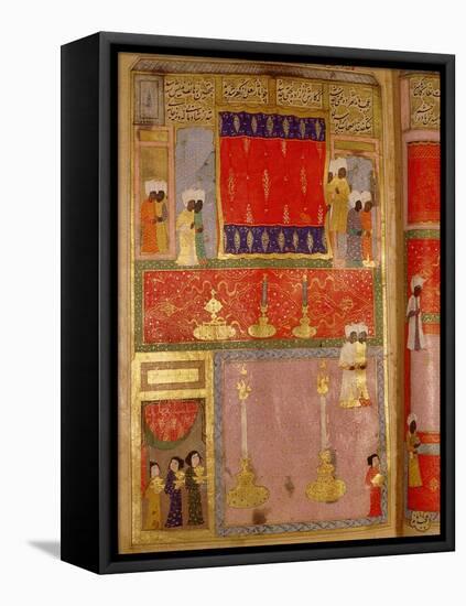 Page from the Sahansahname, a chronicle of Ottoman Sultans, written by Loqman-Werner Forman-Framed Premier Image Canvas