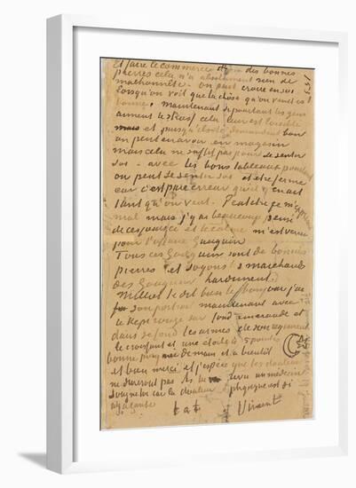 Page of a Letter from Vincent to His Brother Theo, Executed in Arles, 1888-Vincent van Gogh-Framed Giclee Print