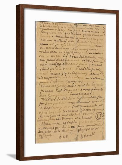 Page of a Letter from Vincent to His Brother Theo, Executed in Arles, 1888-Vincent van Gogh-Framed Giclee Print